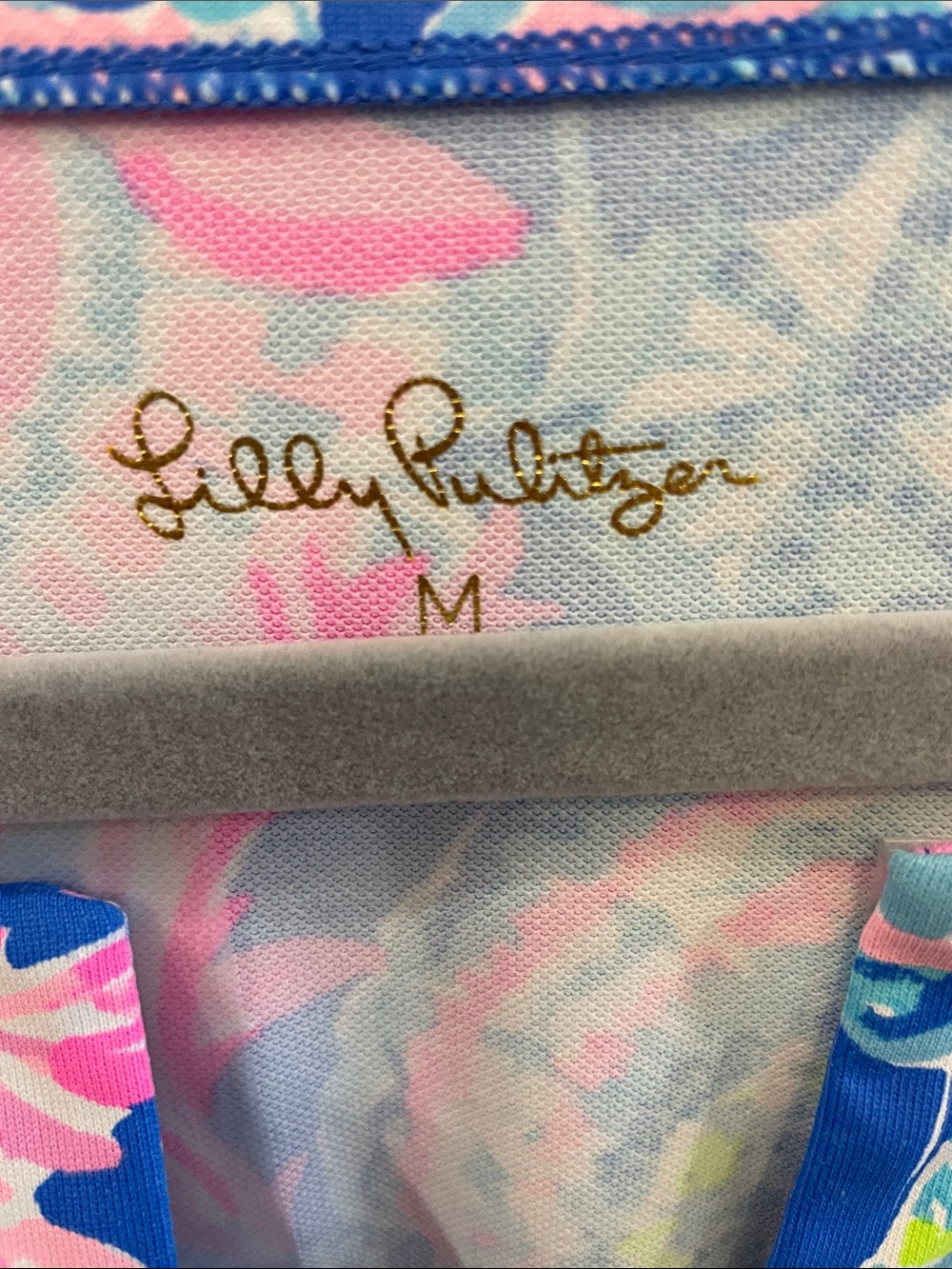 Lilly Pulitzer M Blue & Pink Floral Long Sleeve Dress Spandex-like Fabric - Picture 2 of 4